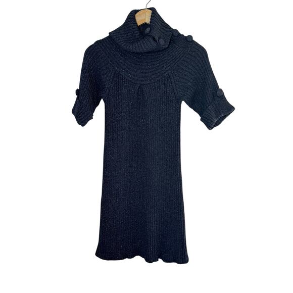 Rebecca Taylor Turtle Neck Sweater Dress Size XS Black with Metallic Thread - Picture 11 of 11